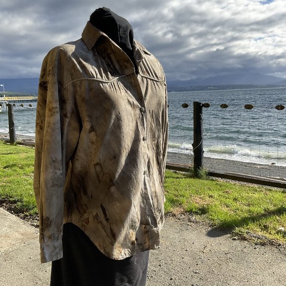Upcycled shirt- ecodyed and rusted - Picture 1 of 5